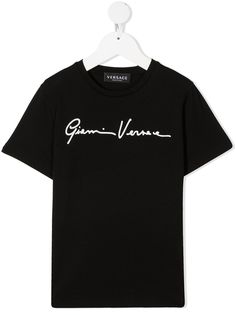 Versace Kids футболка с надписью GV Signature