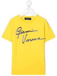 Versace Kids футболка с надписью GV Signature