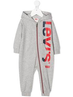 Levis Kids ромпер на молнии с капюшоном и логотипом