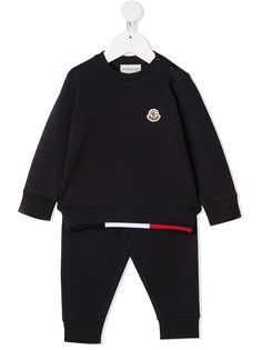 Moncler Enfant спортивный костюм с вышитым логотипом