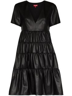 STAUD платье мини Cocoon из искусственной кожи