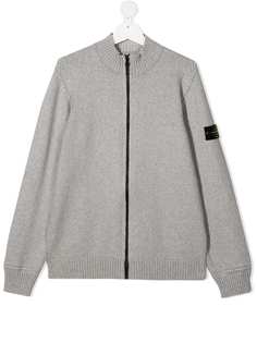 Stone Island Junior трикотажный бомбер на молнии