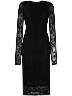 Versace Jeans Couture кружевное платье миди с логотипом
