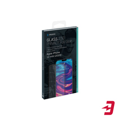 Защитное стекло с рамкой 2.5D Deppa Privacy Full Glue для iPhone 12 mini, черная рамка (62706)