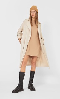Stradivarius Длинный Тренч Из Струящейся Ткани Женская Коллекция Multicolor Xs
