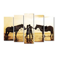 Картина, 125х80 см, Прогулка на лошадях X-712H модульная