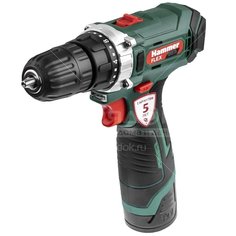 Дрель-шуруповерт аккумуляторная Hammerflex ACD12CS, 0-1400 об/мин, 12 В, 1.5 Ач, 10 мм