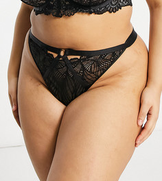 Стринги с декоративными лентами и кольцом Ruby от ASOS DESIGN Curve-Черный цвет