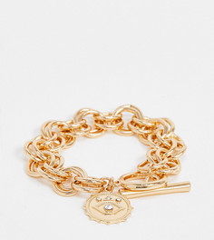 Золотистый браслет-цепочка с подвеской в форме монетки Reclaimed Vintage Inspired
