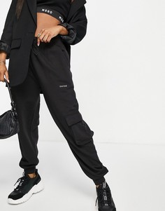 Спортивные штаны карго с завышенной талией от комплекта Night Addict-Черный цвет