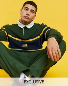 Зеленая рубашка в стиле регби с логотипом New Balance – эксклюзивно для ASOS-Зеленый цвет