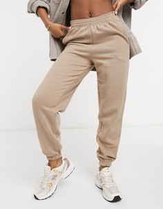 Серовато-бежевые джоггеры в стиле oversized с манжетами New Look-Коричневый цвет