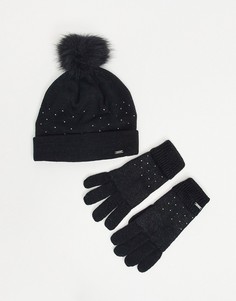Комплект из черной шапки и перчаток Dare2b X Swarovski Bejewel-Черный цвет