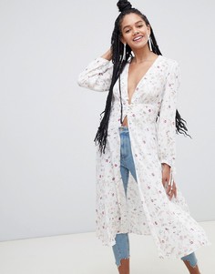 Кимоно с цветочным принтом New Look-Белый