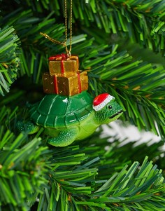 Новогоднее украшение в виде черепахи с подарками Typo-Зеленый цвет