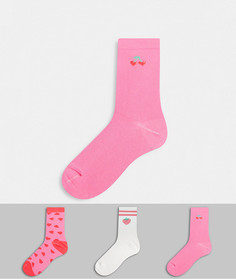 Набор из 3 пар носков с милыми принтами Skinnydip-Розовый цвет