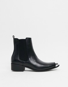 Черные ботинки челси в стиле вестерн с отделкой на носке Truffle Collection-Черный цвет