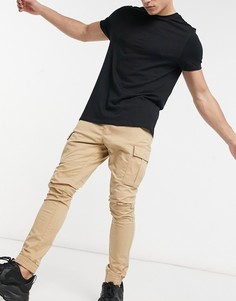 Бежевые брюки карго в стиле милитари Soul Star-Коричневый цвет