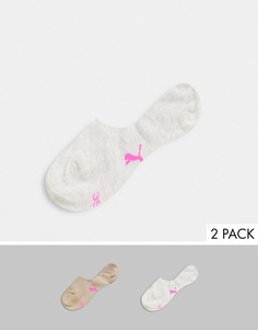 Набор из 2 пар невидимых носков кремового и бежевого цвета Puma-Многоцветный