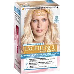 Краска для волос LOreal Excellence Creme 01 суперосветляющий русый натуральный L'Oreal