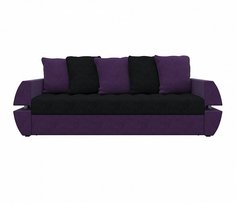 Прямой диван Атлант Т Микровельвет Черный/Фиолетовый Bravo