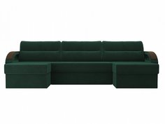 П-образный диван Форсайт Велюр Зеленый Bravo