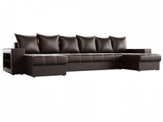 П-образный диван Дубай Экокожа Коричневый Bravo