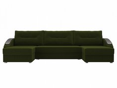 П-образный диван Канзас Микровельвет Зеленый Bravo
