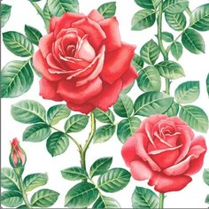 Салфетки одноразовые Английская роза 3-слойные 33x33 20 шт