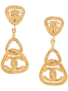 Chanel Pre-Owned серьги-клипсы с логотипом CC