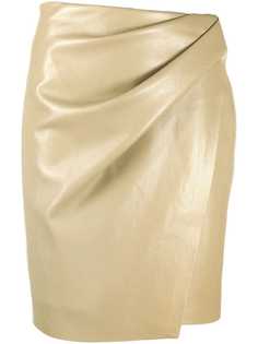 Nanushka юбка из искусственной кожи с запахом