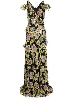 DVF Diane von Furstenberg платье макси с цветочным принтом