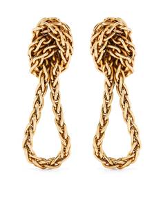 Hermès серьги-клипсы из желтого золота 1980-х годов Hermes