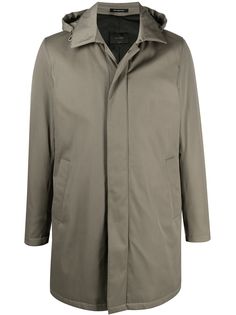 Delloglio однобортное пальто с капюшоном Dell'oglio