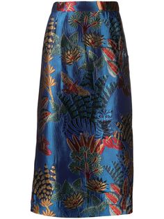 Stella Jean юбка миди с завышенной талией и принтом