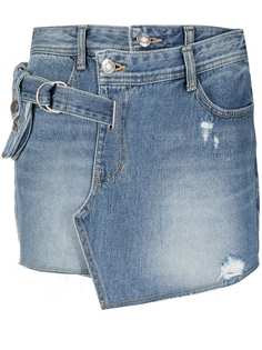 SJYP джинсовые шорты с запахом и поясом