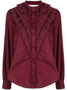 See by Chloé рубашка с английской вышивкой