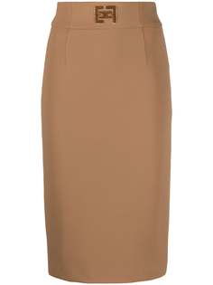 Elisabetta Franchi юбка-карандаш с вышитым логотипом