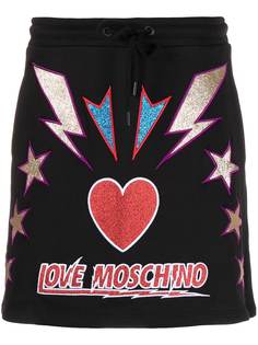 Love Moschino юбка с кулиской и логотипом