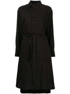 Yohji Yamamoto платье-рубашка с асимметричным воротником