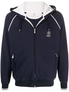Brunello Cucinelli худи на молнии с логотипом