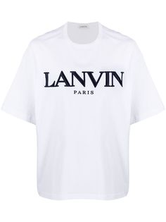 LANVIN футболка с вышитым логотипом