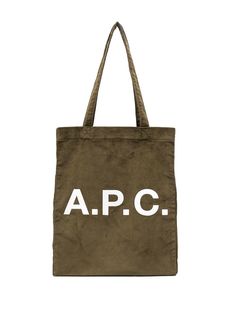 A.P.C. вельветовая сумка-тоут с логотипом