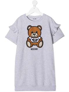 Moschino Kids платье-футболка с вышивкой Teddy Bear