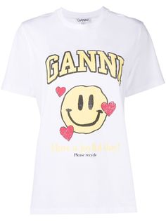 GANNI футболка с логотипом