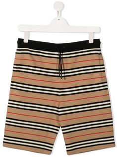 Burberry Kids шорты из джерси в полоску Icon Stripe