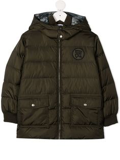 Dolce & Gabbana Kids пуховик с нашивкой-логотипом