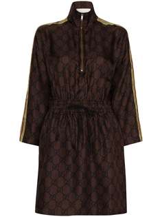 Gucci платье мини с молнией и монограммой GG