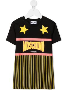 Moschino Kids рубашка с логотипом и вставками