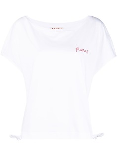 Marni футболка с вышитым логотипом